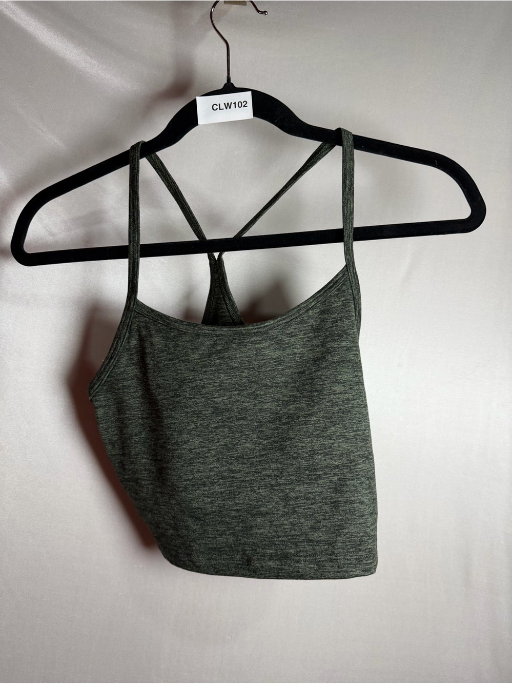 Offline by Aerie Olive Green Heather Strappy Racerback Tank Size S/P CLW102I